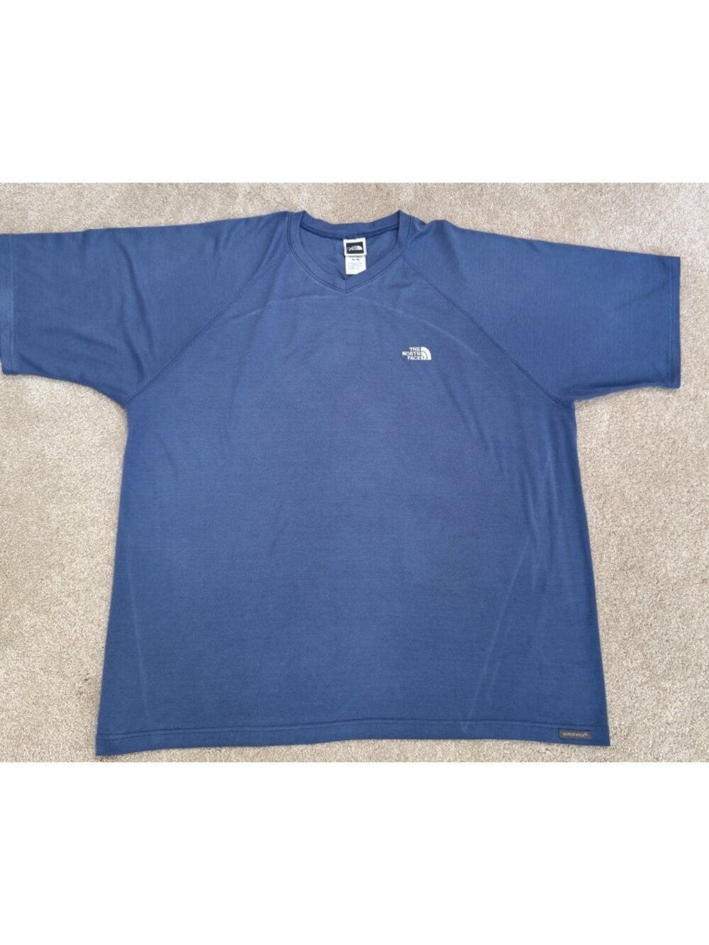 The North Face Mens Shirt VaporWick Performance Sz XL Blue V-Crew Neck  Athletic